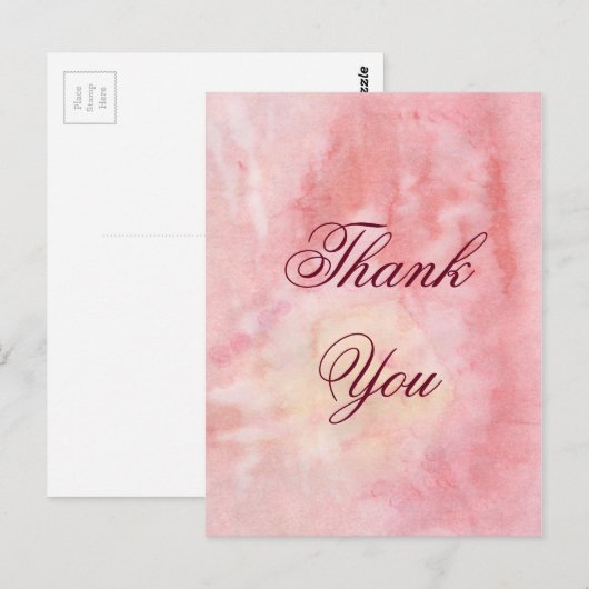 Waterverf Hartelijk dank Briefkaart (Voorkant / Achterkant)