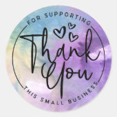 Waterverf Hartelijk dank voor de ondersteuning van Ronde Sticker (Voorkant)