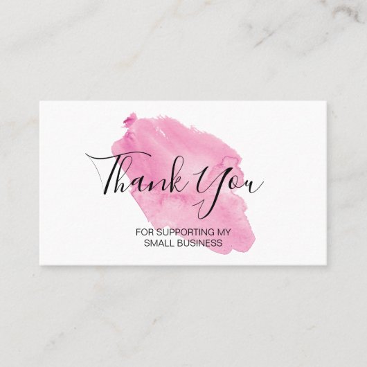 Waterverf Hartelijk dank voor de ondersteuning van Visitekaartje (Voorkant)