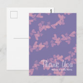 Waterverf Hartelijk dank voor drijvende roze Paars Briefkaart (Voorkant / Achterkant)