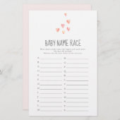 Waterverf Harten Baby Race Game (Voorkant / Achterkant)