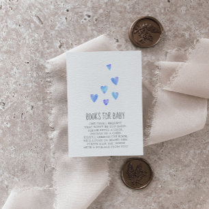 Waterverf Harten Baby shower Boeken voor Baby Informatiekaartje