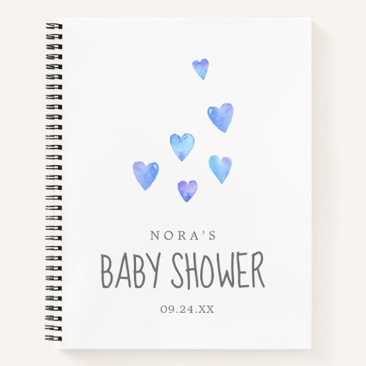 Waterverf Harten Baby shower Gift List Notitieboek (Voorkant)