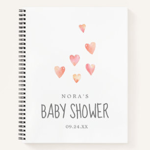 Waterverf Harten Baby shower Gift List Notitieboek