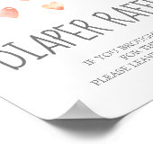 Waterverf Harten Baby shower luier Raffle Sign Poster (Hoek)