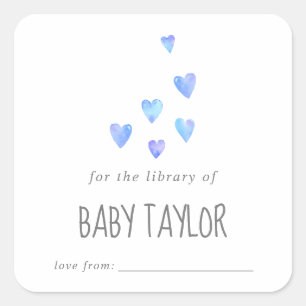 Waterverf Harten Baby shower Vierkante Sticker