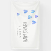 Waterverf Harten Baby shower Welkom banner (Verticaal)