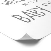 Waterverf Harten Baby shower Welkomstwoord Poster (Hoek)