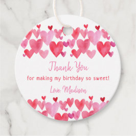 Waterverf Harten Birthday Bedankjes Labels