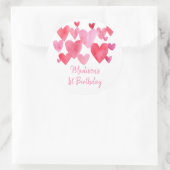 Waterverf Harten Birthday Ronde Sticker (Tas)