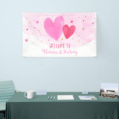 Waterverf Harten Birthday Spandoek (Beurs)
