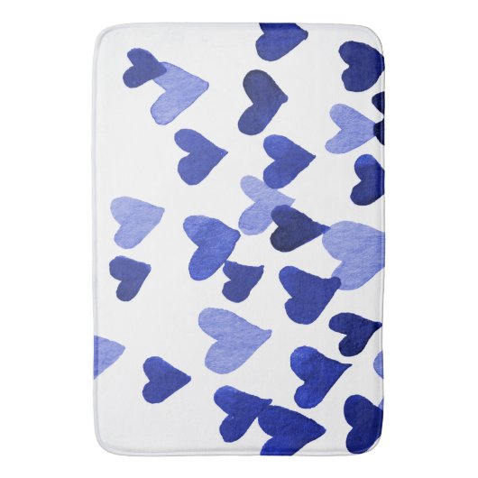 Waterverf harten blauw uitbarsten badmat (Voorkant Verticaal)