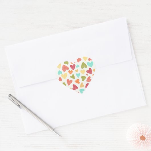 Waterverf harten bruiloft liefde Stickers (Envelop)