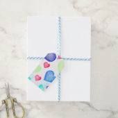 Waterverf harten cadeaulabel (Met Touw)