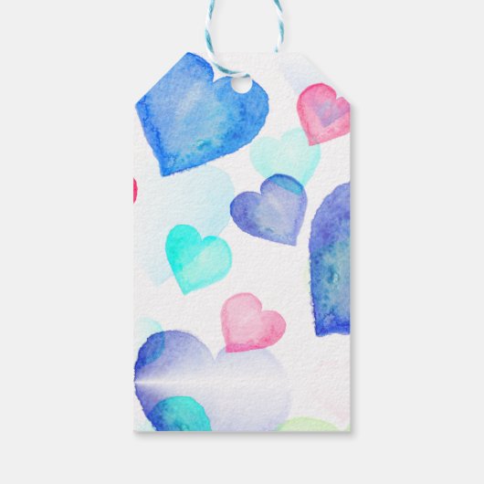 Waterverf harten cadeaulabel (Achterkant)