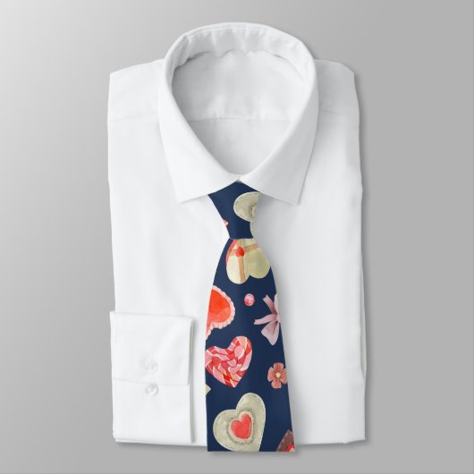 Waterverf Harten en Bloemen Stropdas (Gebonden)