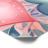 Waterverf Harten en Bloemen Valentijnsdag Art Poster (Hoek)