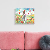 Waterverf harten en een klein meisje canvas afdruk (Insitu (Woonkamer))