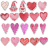 Waterverf harten en twee kabouters sticker (Voorkant)