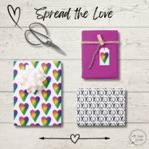 Waterverf Harten en XOXO Inpakpapier Vellen