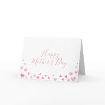 Waterverf harten gelukkige Moederdag Kaart