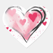 Waterverf harten hart sticker (Voorkant)