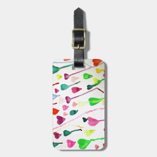 Waterverf harten illustratiekunst bagagelabel (Voorkant verticaal)