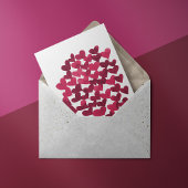 Waterverf harten in viva magenta Valentijnsdag Kaart