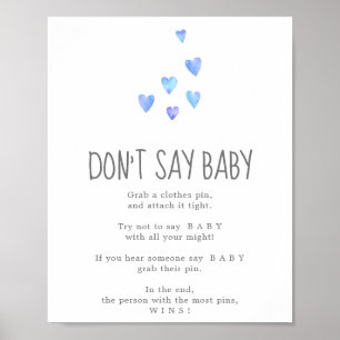 Waterverf Harten Jongen Zeg Niet Baby Spel Bord Poster