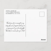 Waterverf Harten Licht Roze Baby Shower Bedankt Briefkaart (Achterkant)