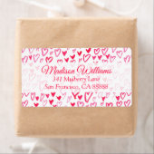 Waterverf harten | Liefdeswoorden Patroon IV Etiket (Insitu)