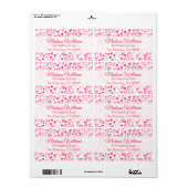 Waterverf harten | Liefdeswoorden Patroon IV Etiket (Full Sheet)