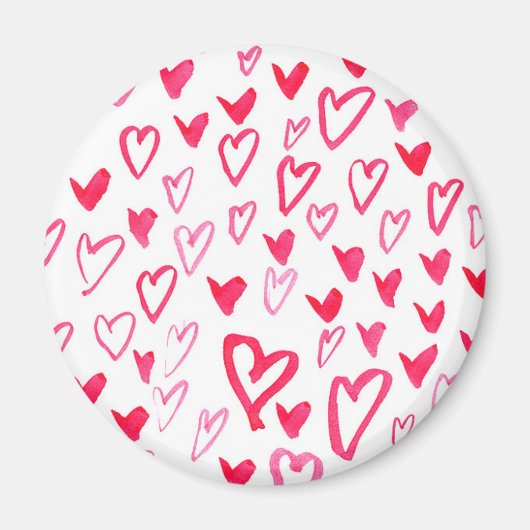 Waterverf harten | Liefdeswoorden Patroon IV Magneet (Voorkant)