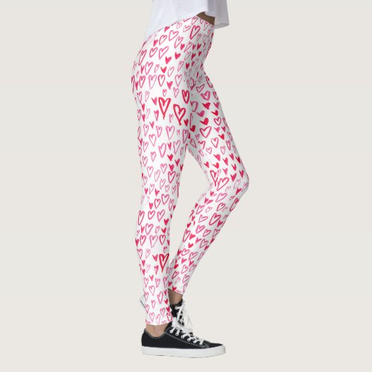 Waterverf harten | Love Wordtern Pattern IV Leggings (Rechts)