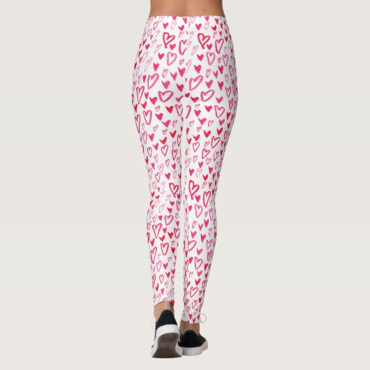 Waterverf harten | Love Wordtern Pattern IV Leggings (Achterkant)