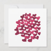 Waterverf harten - magenta Valentijnsdag Kaart (Voorkant)