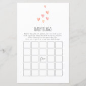 Waterverf Harten Meisje Baby Bingo Baby shower (Voorkant)