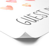 Waterverf Harten Meisje Baby shower Gast Boek Sign Poster (Hoek)