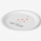 Waterverf Harten Meisje Baby shower Papier Bord (Gekanteld)