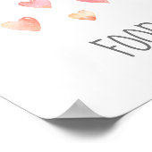 Waterverf Harten Meisje Baby shower Voedsel Tafel Poster (Hoek)