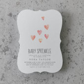 Waterverf Harten Meisje Baby Sprinkle Kaart