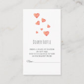 Waterverf Harten Meisje Luier Raffle Kaart (Voorkant)