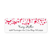 Waterverf Harten Meisjes Adres Etiket (Voorkant)