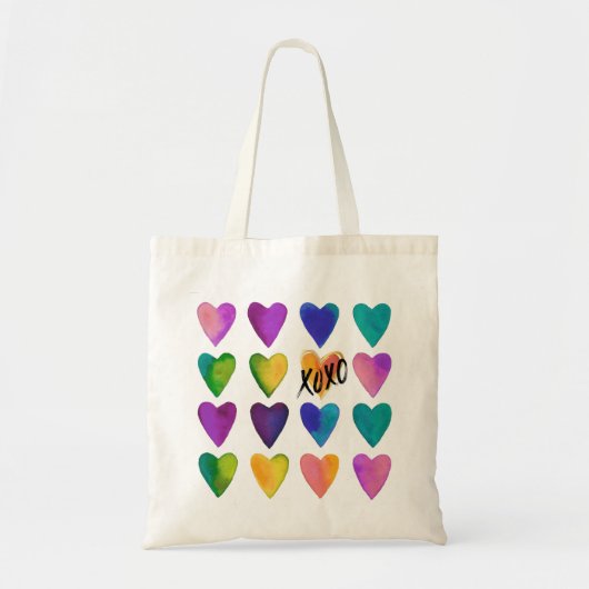 Waterverf harten met XOXO Tote Bag (Voorkant)