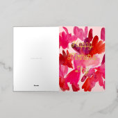 Waterverf harten Moederdag Folie Wenskaart (Buiten Laag)