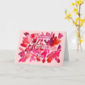 Waterverf harten Moederdag Kaart (Gele Bloem)