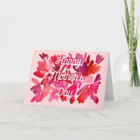 Waterverf harten Moederdag Kaart (Voorkant)