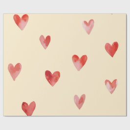 Waterverf Harten Naadloos Patroon Cadeaupapier