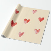 Waterverf Harten Naadloos Patroon Cadeaupapier (Uitgerold)