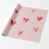 Waterverf Harten Naadloos Patroon Cadeaupapier (Uitgerold)